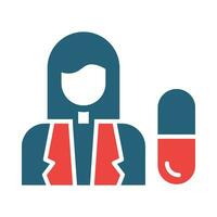 Pharmacist Glyph Two Color Icon Design vector