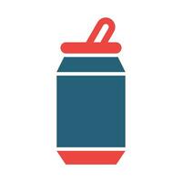 Soda Can Glyph Two Color Icon Design vector