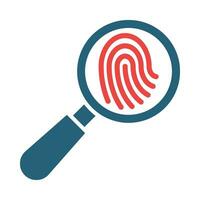 Fingerprint Glyph Two Color Icon Design vector