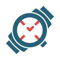 Wristwatch Glyph Two Color Icon Design vector