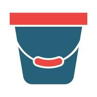 Bucket Glyph Two Color Icon Design vector