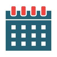 Calendar Glyph Two Color Icon Design vector