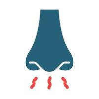 Inhale Glyph Two Color Icon Design vector