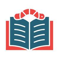 Bookworm Glyph Two Color Icon Design vector