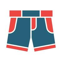 pantalones cortos glifo dos color icono diseño vector