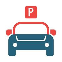 Parking Glyph Two Color Icon Design vector
