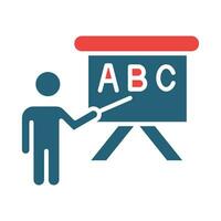 Teacher Glyph Two Color Icon Design vector