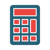 Calculator Glyph Two Color Icon Design vector