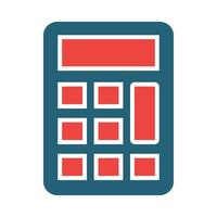 Calculator Glyph Two Color Icon Design vector