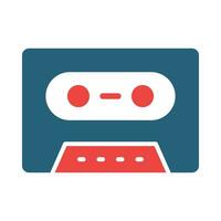 Cassette Player Glyph Two Color Icon Design vector