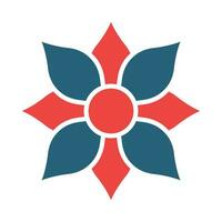 Flower Glyph Two Color Icon Design vector