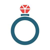 Ring Glyph Two Color Icon Design vector