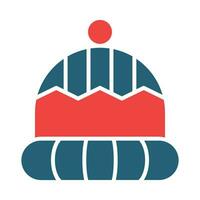 Beanie Glyph Two Color Icon Design vector