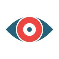 Eye Glyph Two Color Icon Design vector