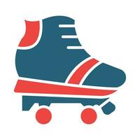 Roller Skate Glyph Two Color Icon Design vector