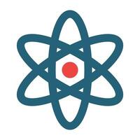 Atom Glyph Two Color Icon Design vector