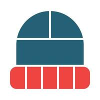Toque Hat Glyph Two Color Icon Design vector