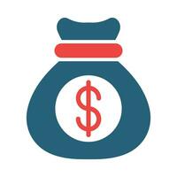 Money Bag Glyph Two Color Icon Design vector