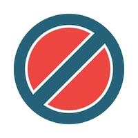 Cross Out Glyph Two Color Icon Design vector
