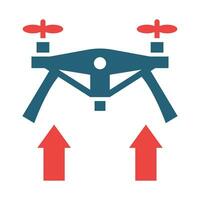 Take off Glyph Two Color Icon Design vector
