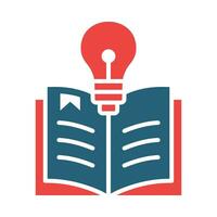 Learning Glyph Two Color Icon Design vector