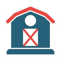 Barn Glyph Two Color Icon Design vector