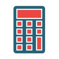 Calculator Glyph Two Color Icon Design vector