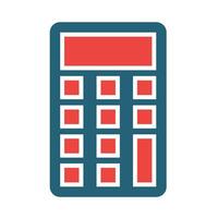 Calculator Glyph Two Color Icon Design vector