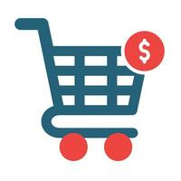 Shopping Cart Glyph Two Color Icon Design vector