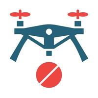 No Drone Zone Glyph Two Color Icon Design vector