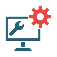 Technical Support Glyph Two Color Icon Design vector