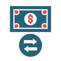 Cash Flow Glyph Two Color Icon Design vector