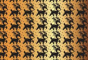 Golden Reindeer Elegance, Festive Pattern with Gilded Reindeer, pattern vector