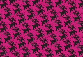Rose Reindeer Whimsy, Festive Pink Pattern with Reindeer Motifs vector