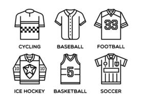 Popular Sports Jersey Icons Set vector