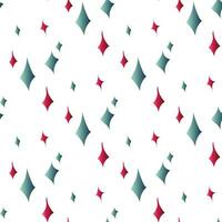 Seamless background with bright colored stars on a white background. Gradient highlights in blue and pink colors. Pointed sequins for printing on textiles and paper, repetitive vector