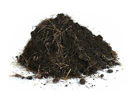 heap of black soil on white background photo