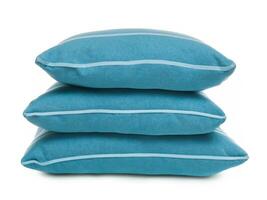 stack of pillows on white background. photo