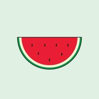 Watermelon Symbol with Red Black White Green Colors vector