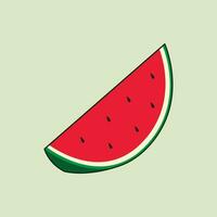 Watermelon Symbol with Red Black White Green Colors vector