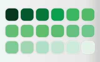 Green gradient shades color set vector