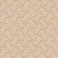 Brown seamless abstract geometric japanese circles lines and waves pattern vector