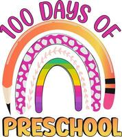 100 days of preschool vector