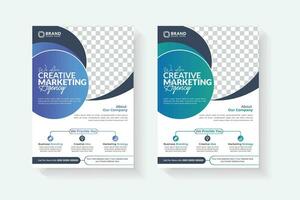 corporativo negocio folleto volantes diseño diseño modelo en a4 Talla con creativo y único diseño en a4 tamaño. anual informe, póster, promoción, anunciar, publicación, cubrir página. vector