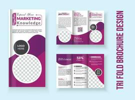 Corporate business tri-fold brochure design template. vector minimal flat design set, abstract three fold presentation layout a4 size.