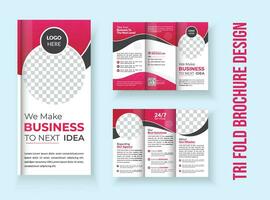 Corporate business tri-fold brochure design template. vector minimal flat design set, abstract three fold presentation layout a4 size.