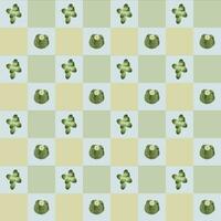 Succulents lithops and astrophytum, plant geometric seamless pattern. Vector illustration.