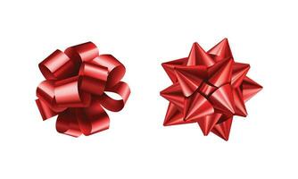 Vector red bows for wrapping present box set