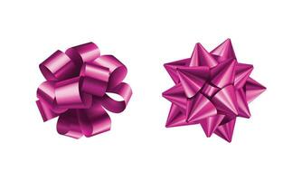 Vector pink bows for wrapping present box set