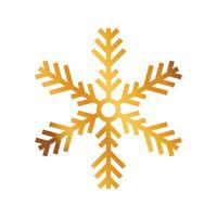 Vector golden snowflake on white background